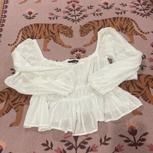 JCrew Cotton smocked blouse,Square Neckline Size M